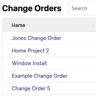 Change Orders